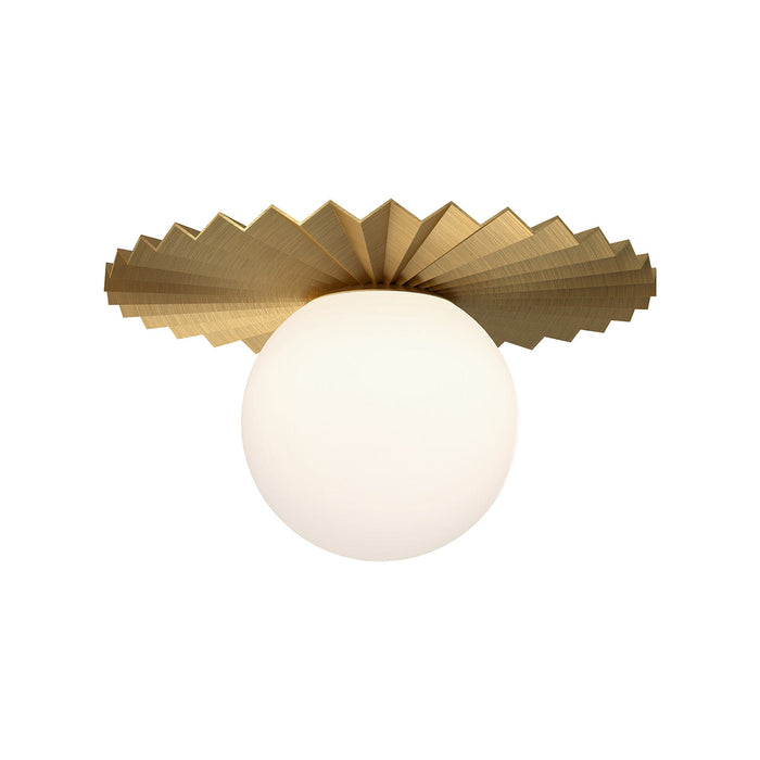Plume Flush Mount Ceiling Light in Brushed Gold (Small).