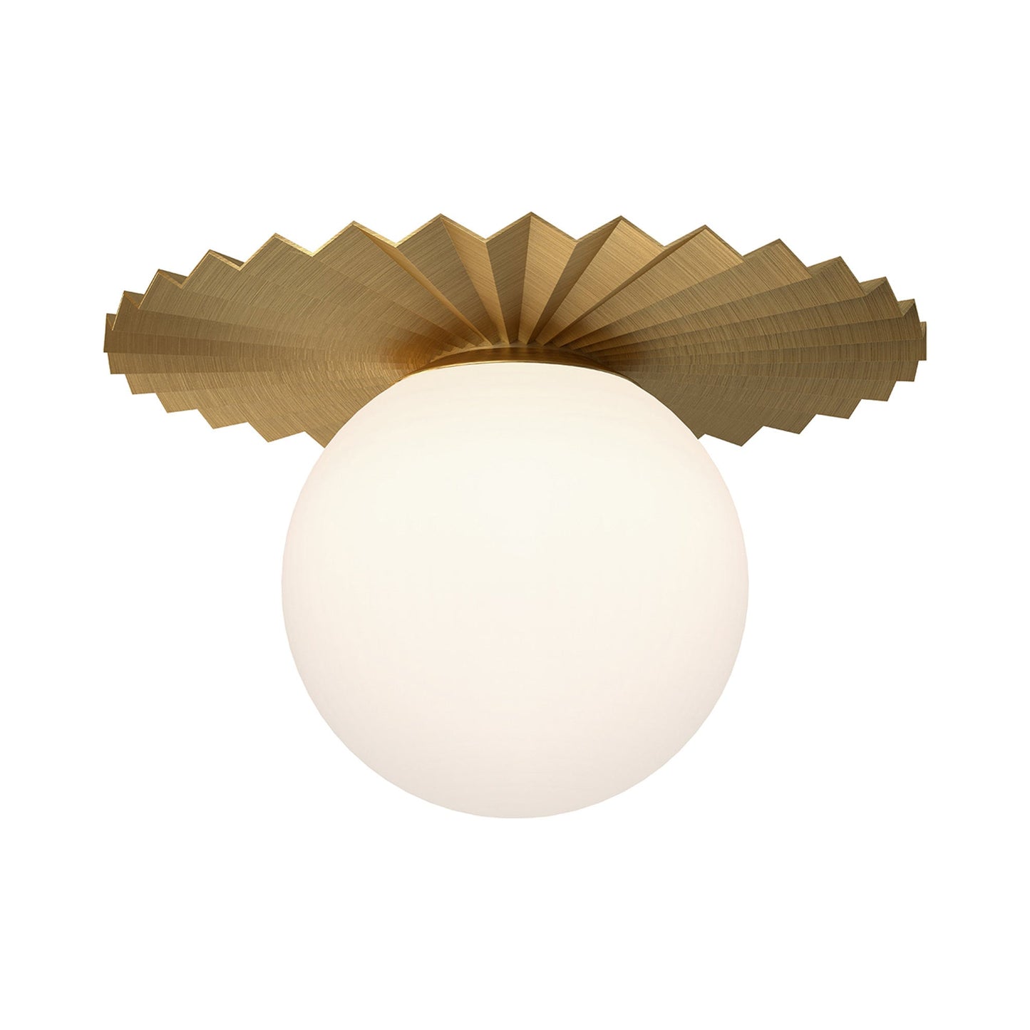 Plume Flush Mount Ceiling Light in Brushed Gold (Large).