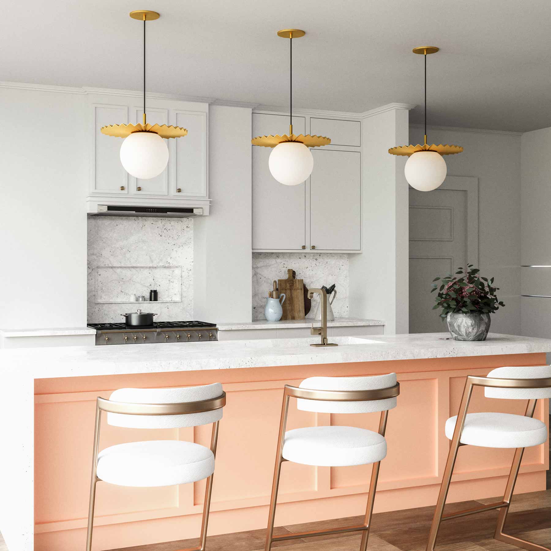 Plume Pendant Light in kitchen.