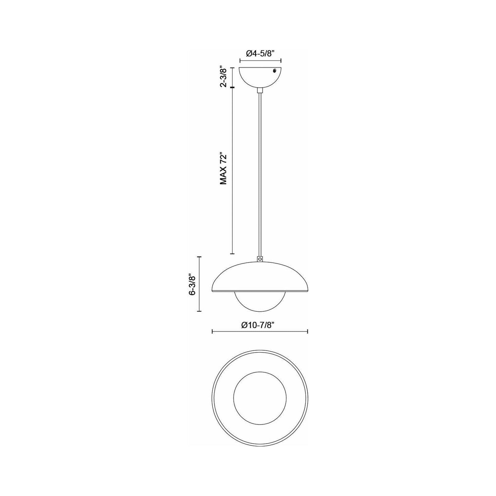 Rubio Pendant Light - line drawing.