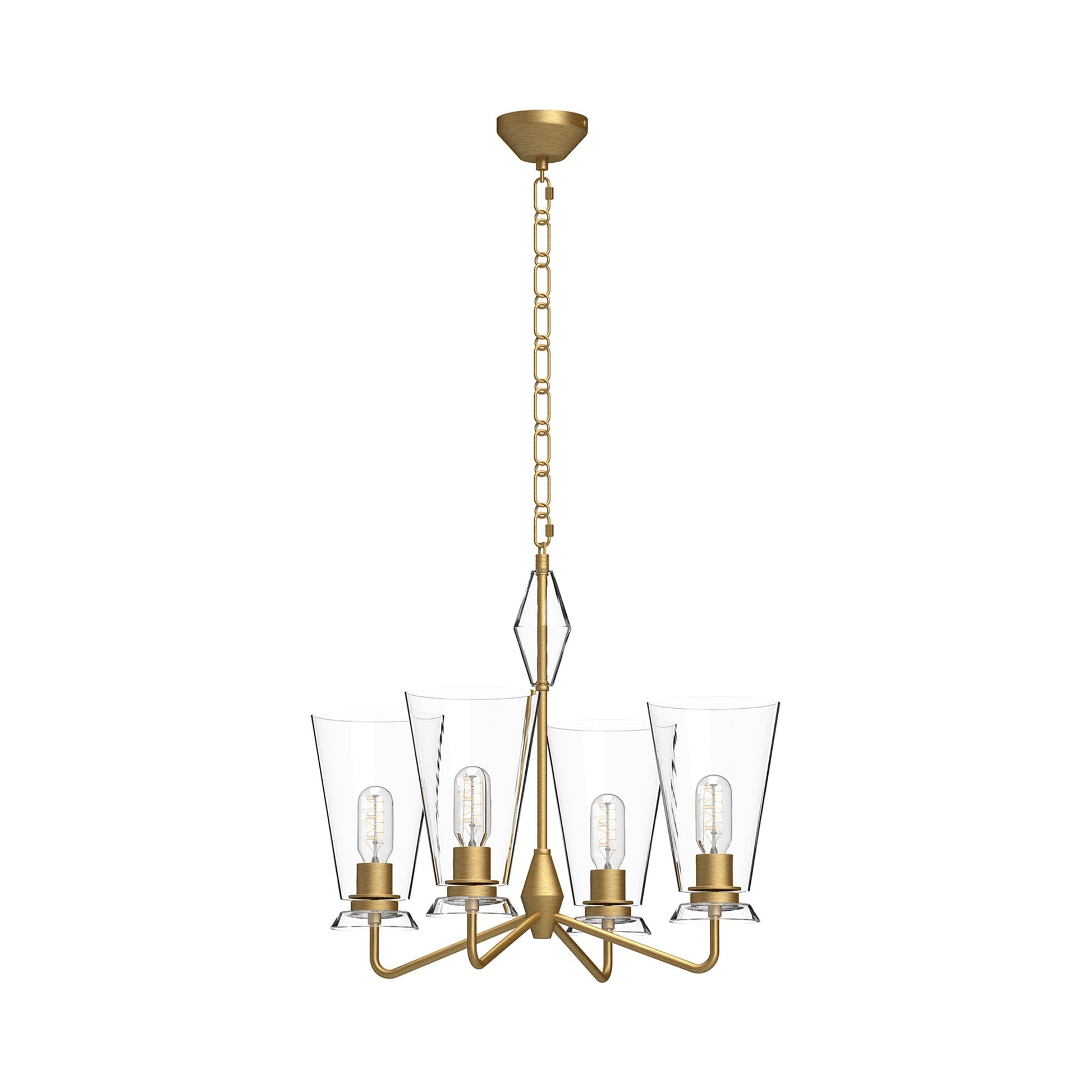 Salem Chandelier in Brushed Gold.