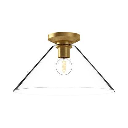 Salem Flush Mount Ceiling Light in Brushed Gold.