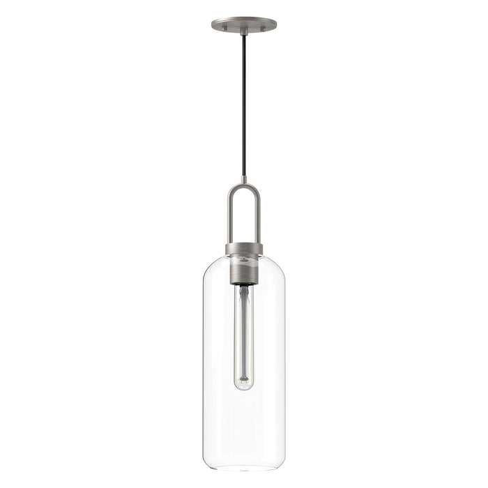 Soji Pendant Light in Brushed Nickel/Clear Glass (Large).