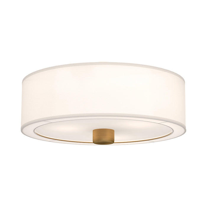 Theo Flush Mount Ceiling Light in Aged Gold.