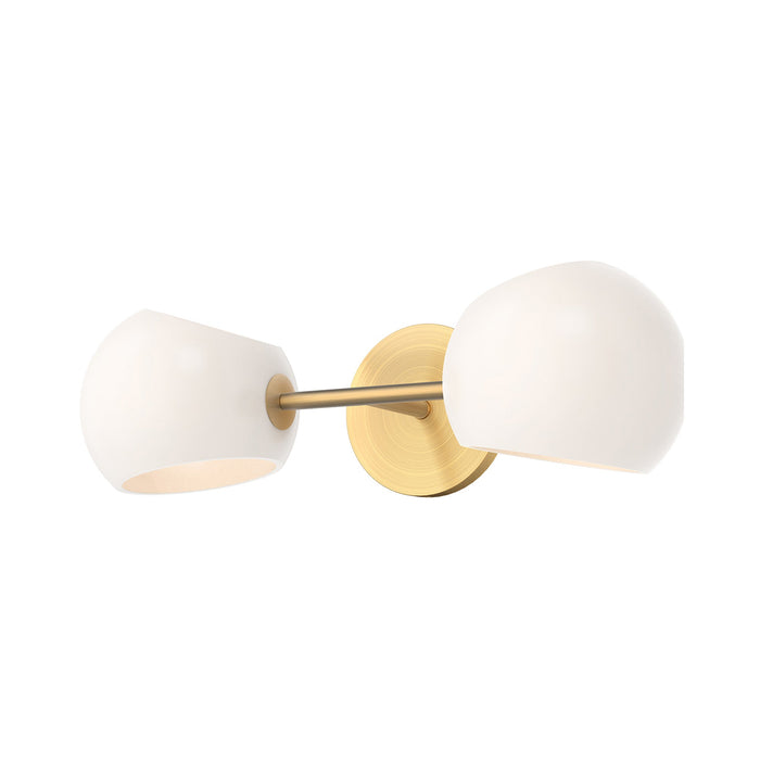 Willow Bath Vanity Light in Brushed Gold/Opal Matte Glass.