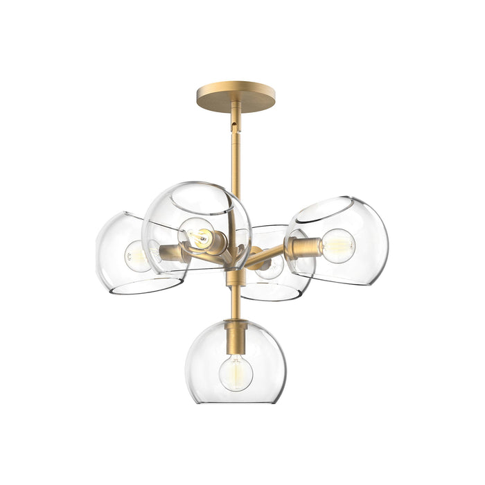 Willow Chandelier in Brushed Gold/Clear Glass (5-Light).