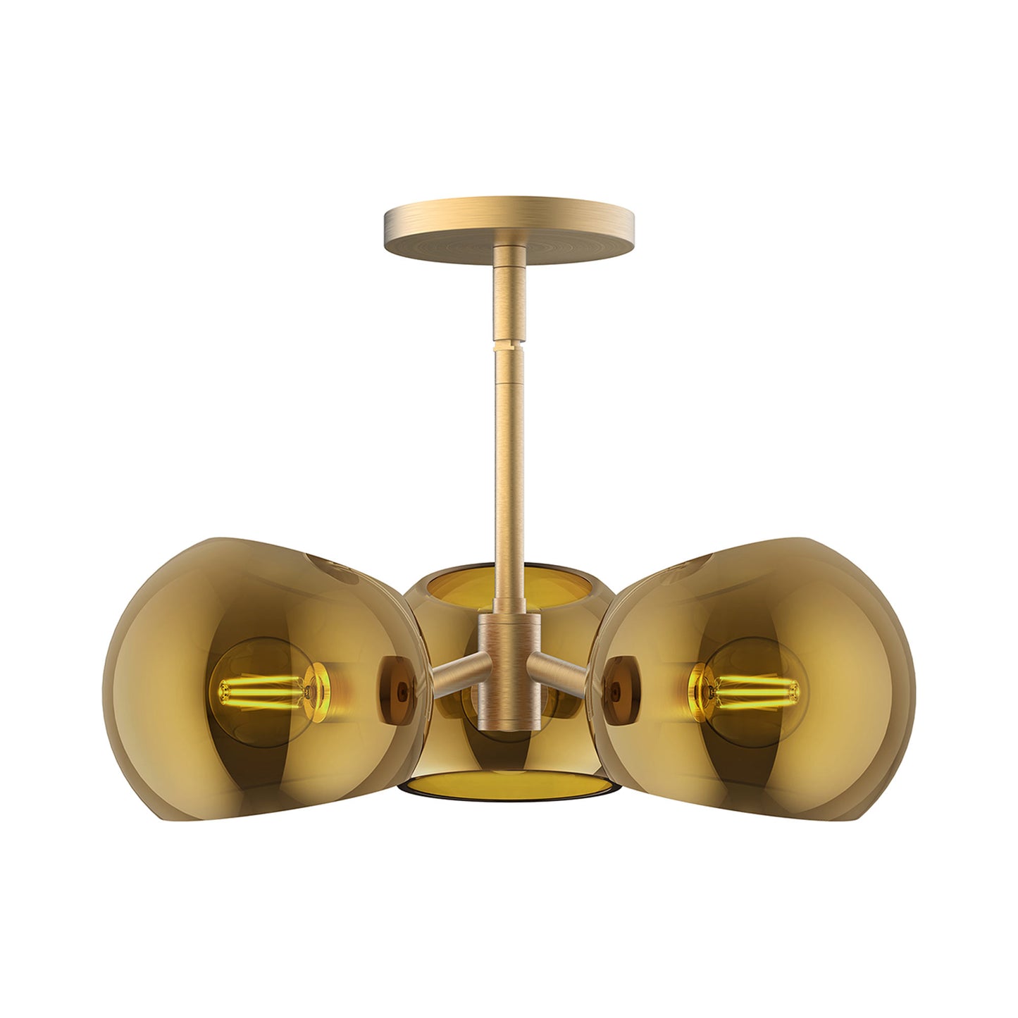 Willow Pendant Light in Brushed Gold/Copper Glass.