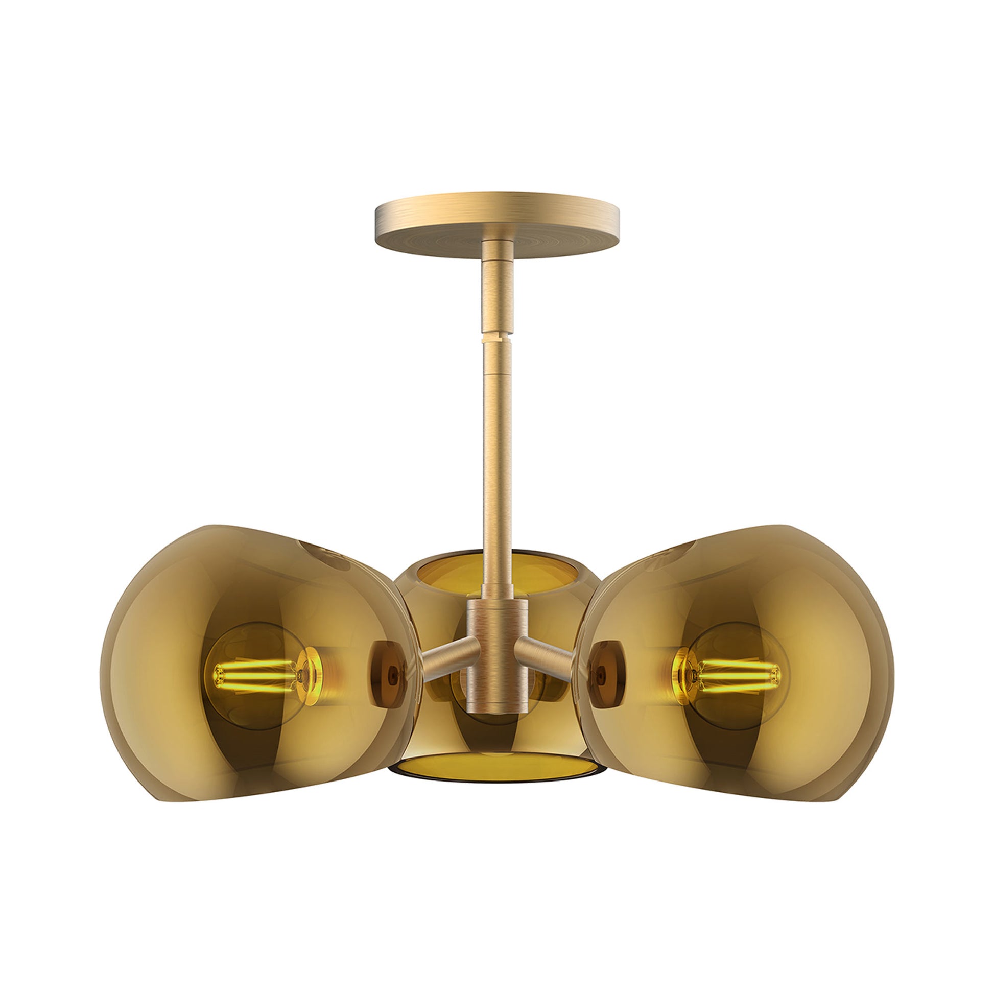 Willow Pendant Light in Brushed Gold/Copper Glass.