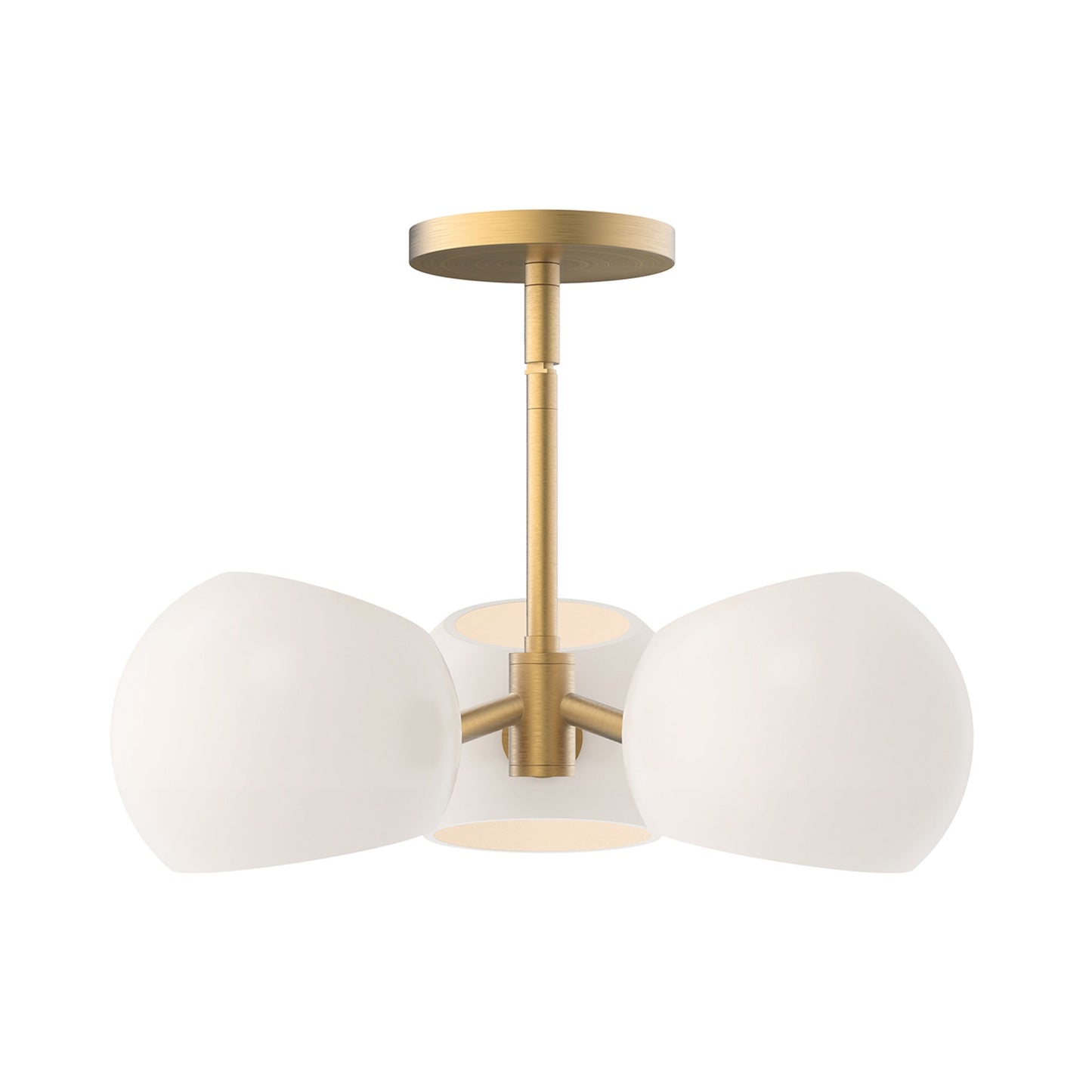 Willow Pendant Light in Brushed Gold/Opal Matte Glass.