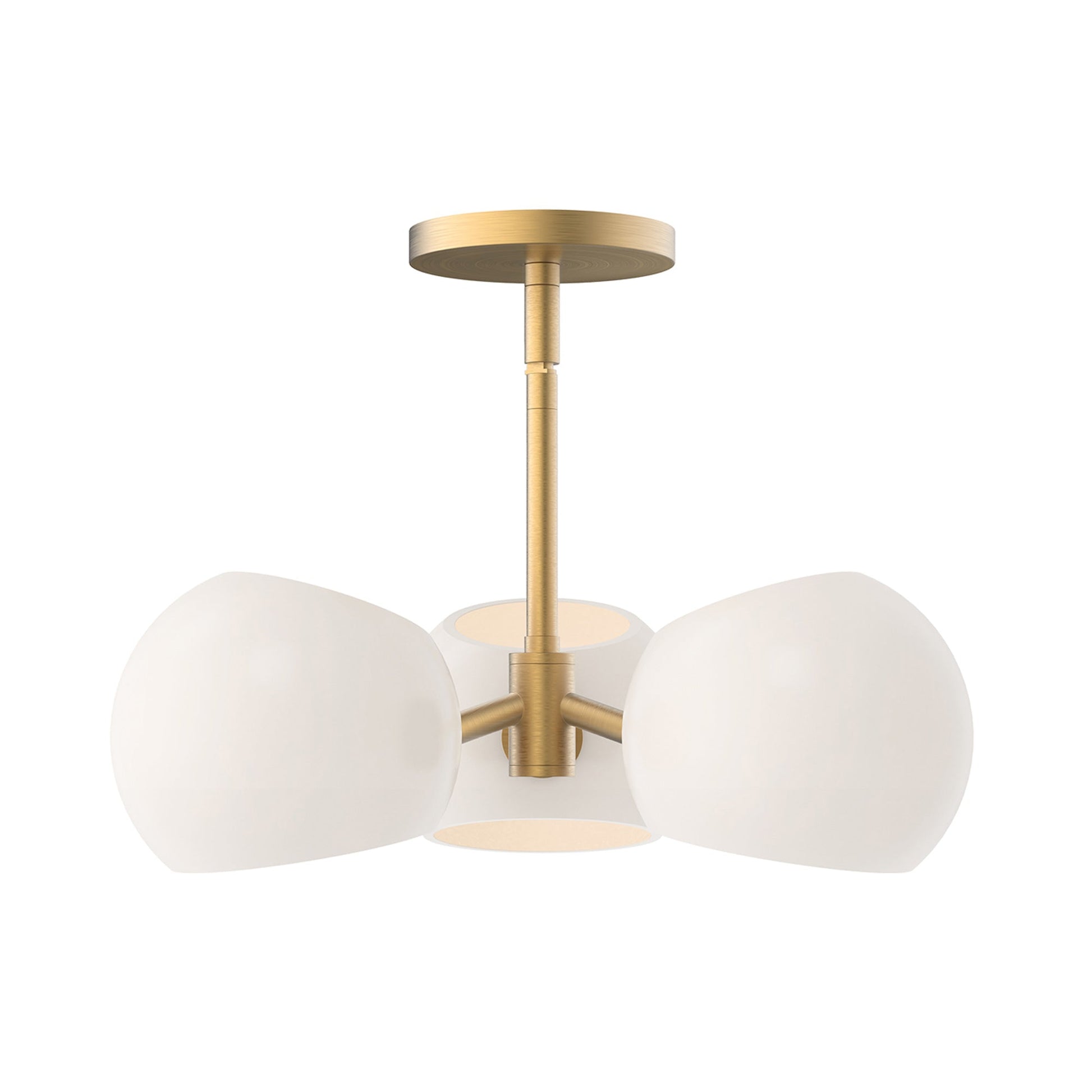 Willow Pendant Light in Brushed Gold/Opal Matte Glass.