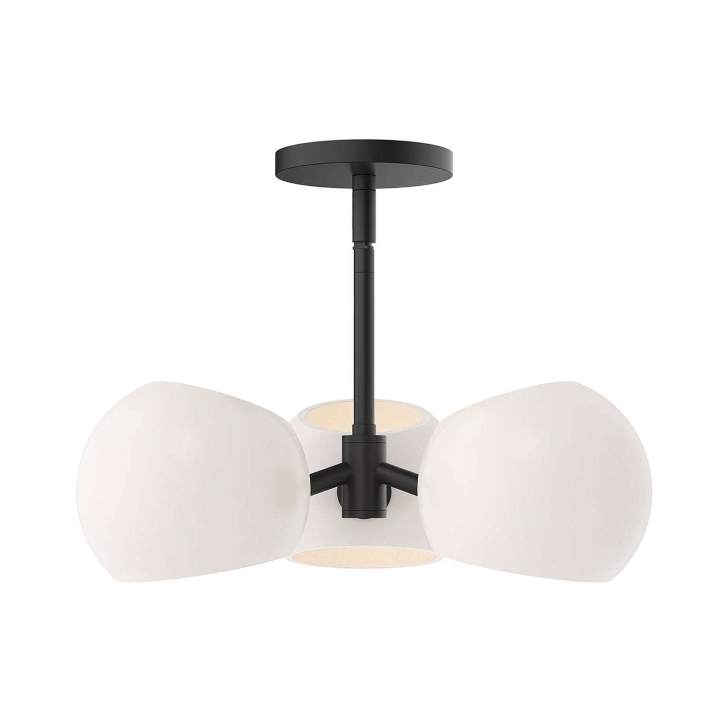 Willow Pendant Light in Matte Black/Opal Matte Glass.