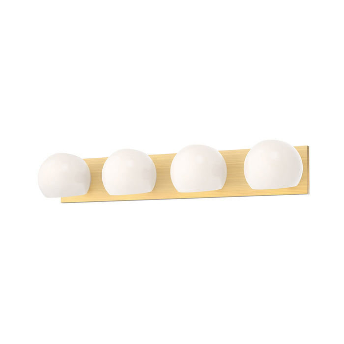 Willow Vanity Wall Light in Brushed Gold/Opal Matte Glass (4-Light).