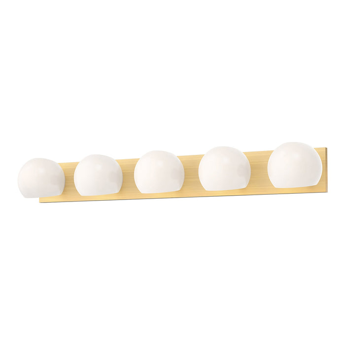 Willow Vanity Wall Light in Brushed Gold/Opal Matte Glass (5-Light).