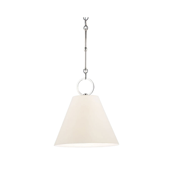 Altamont Pendant Light in Parchment/12.25-Inch/Polished Nickel.