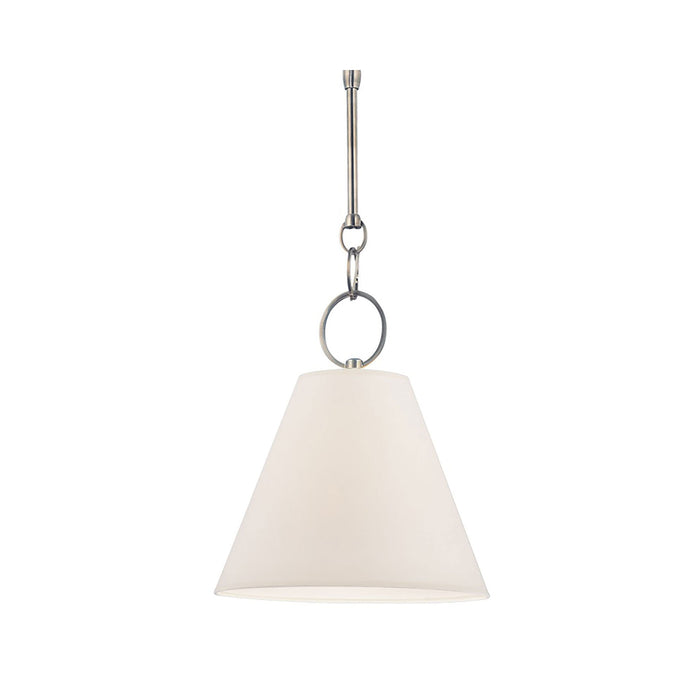 Altamont Pendant Light in Parchment/15-Inch/Historic Nickel.