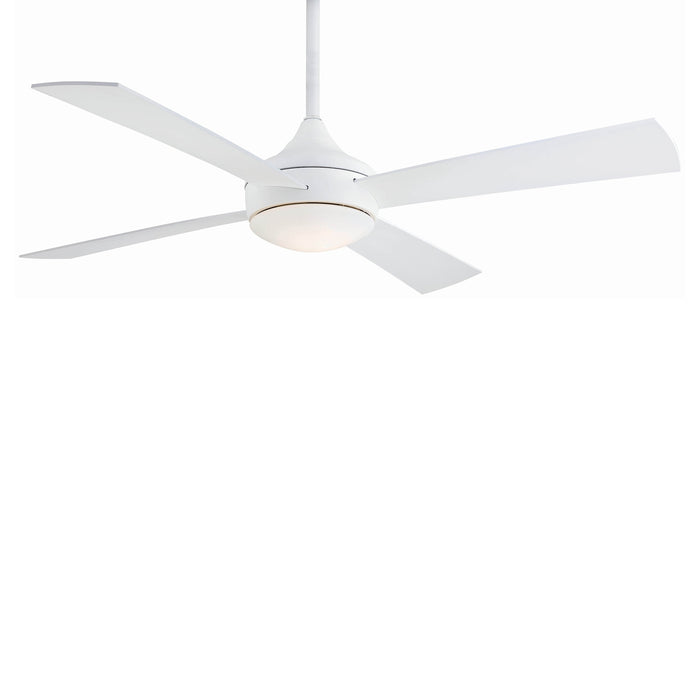 Aluma Outdoor Ceiling Fan in Flat White / Etched Opal/LED.