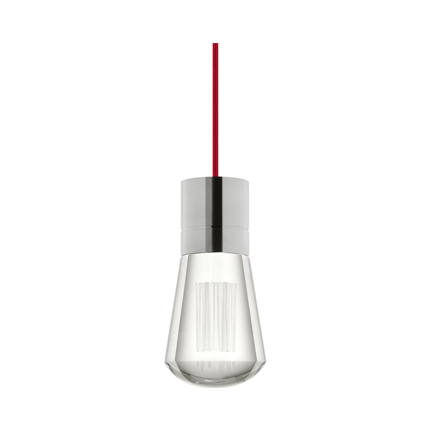 Alva 11-Light LED Pendant Light in Red/Satin Nickel.