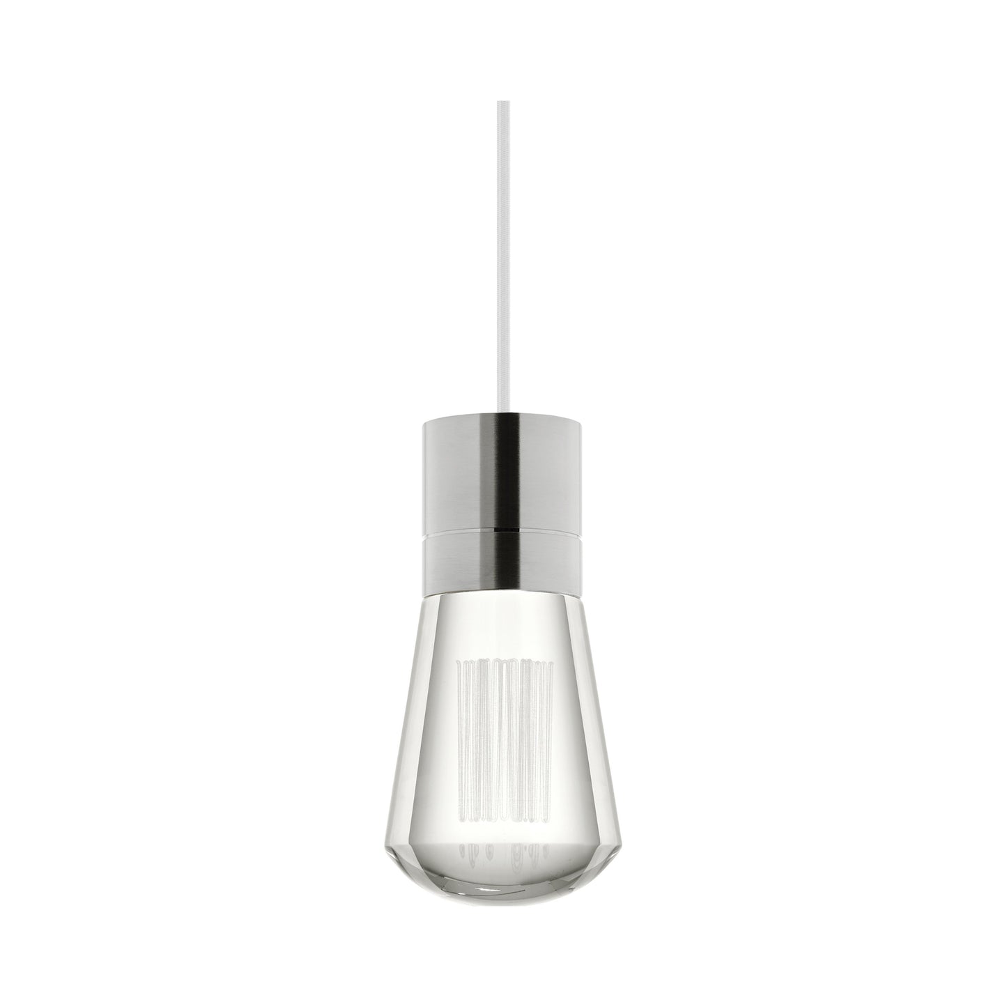 Alva 11-Light LED Pendant Light in White/Satin Nickel.