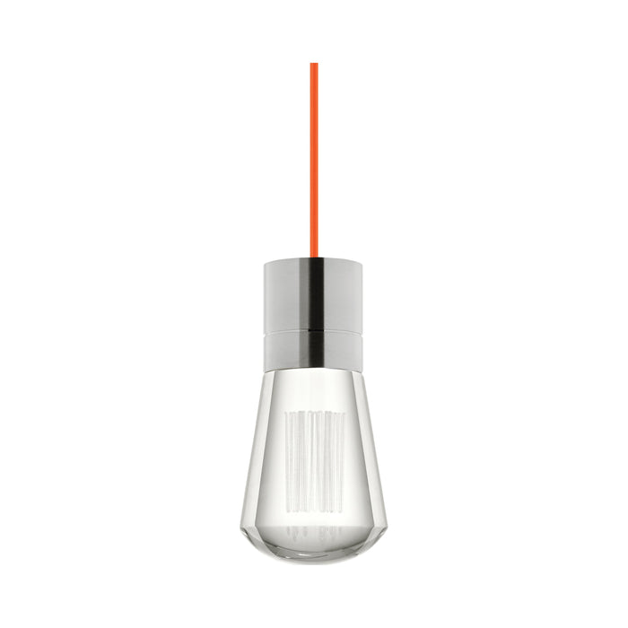 Alva 3-Light LED Pendant Light in Orange/Satin Nickel.