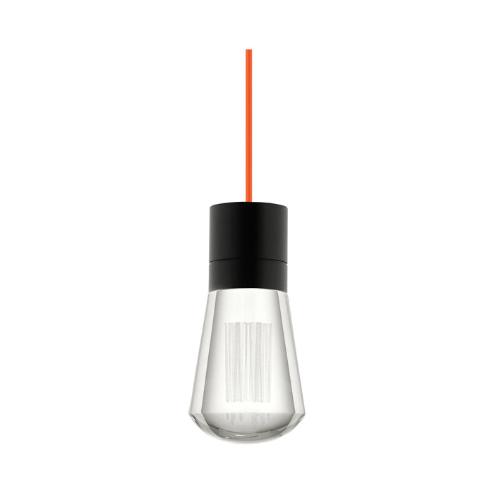 Alva 7-Light LED Pendant Light in Black/Orange.