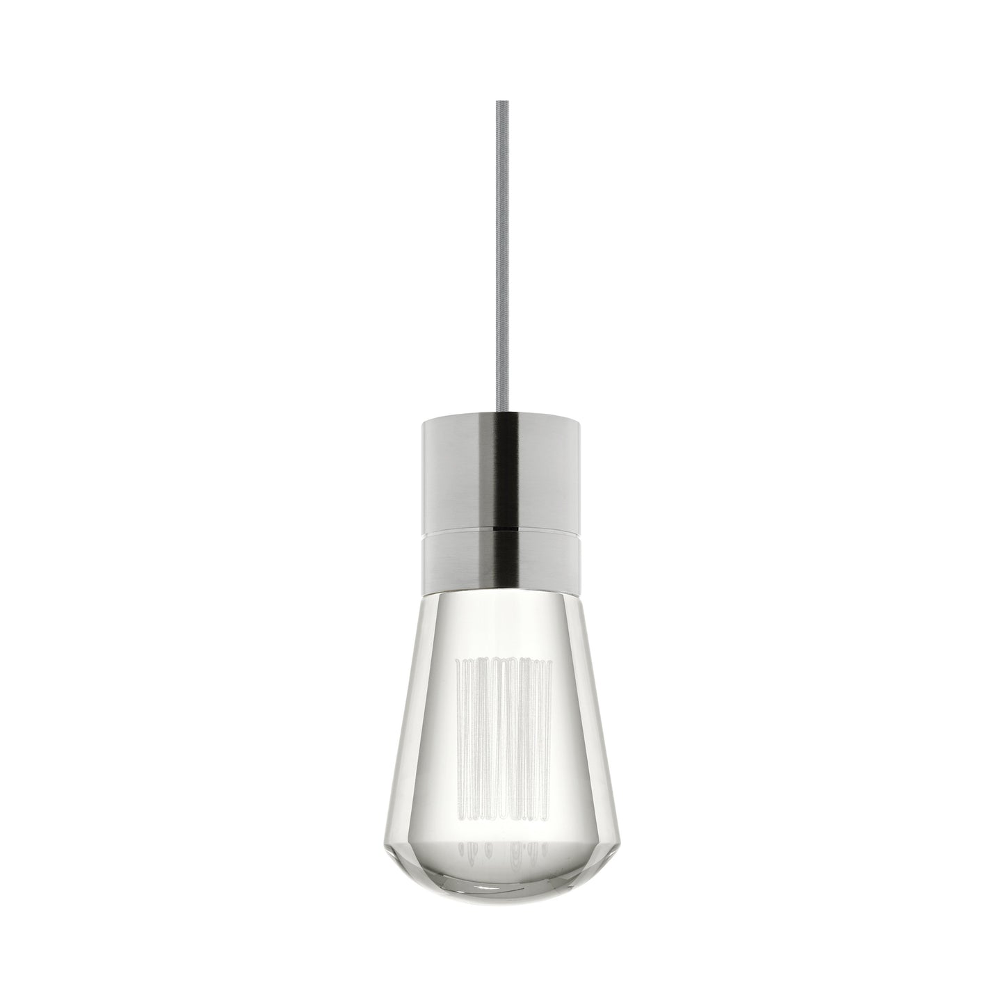 Alva 7-Light LED Pendant Light in Satin Nickel/Gray.