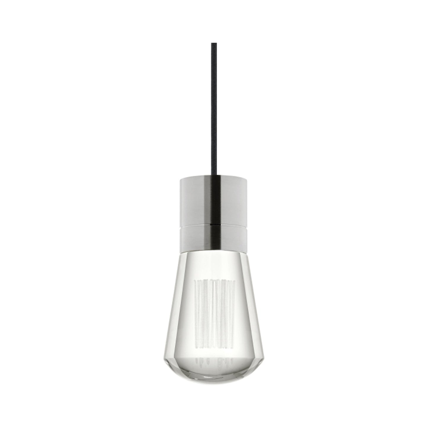 Alva LED Pendant Light in Black/Satin Nickel.