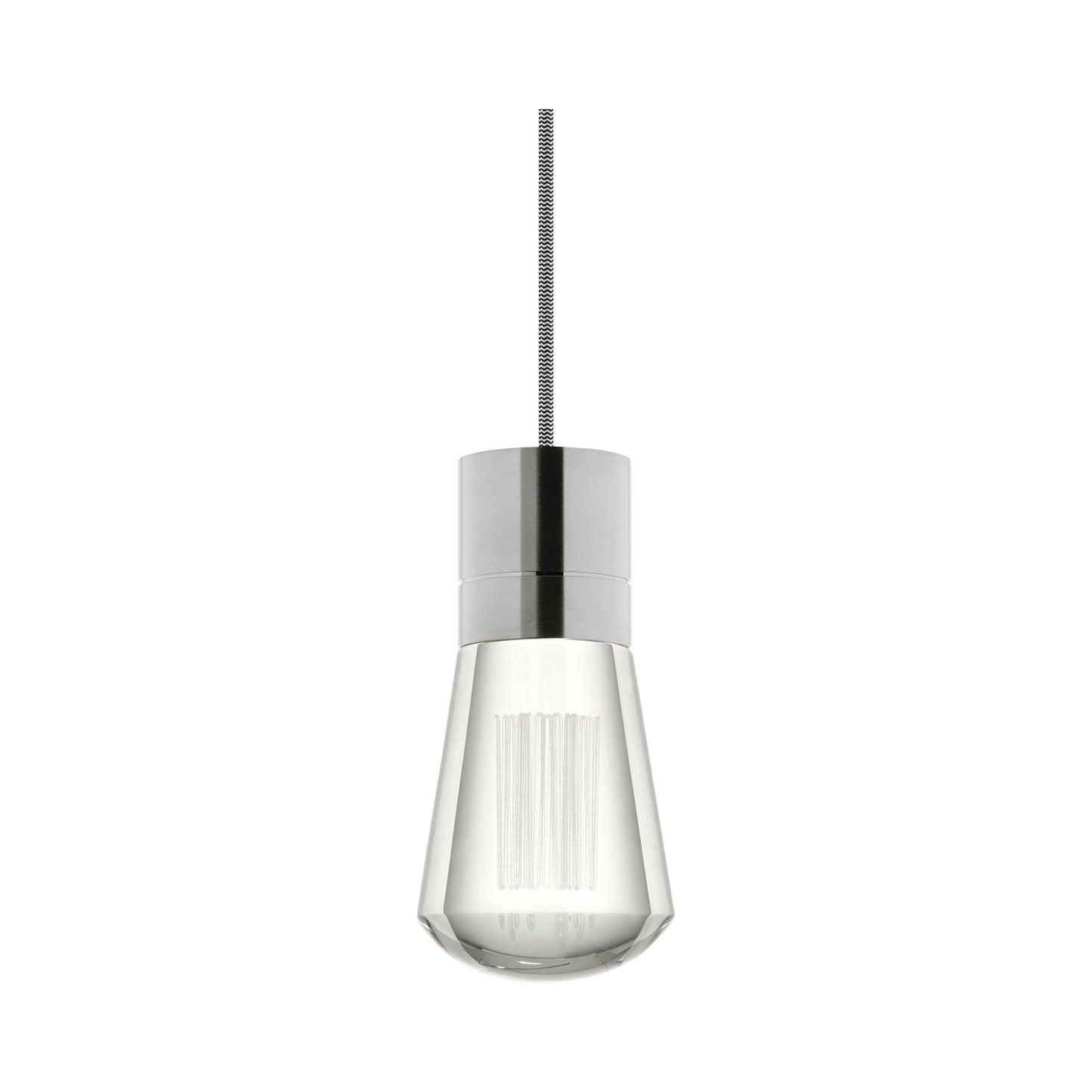 Alva LED Pendant Light in Black/White/Satin Nickel.