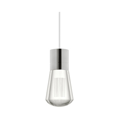 Alva LED Pendant Light in White/Satin Nickel.