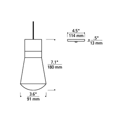 Alva LED Pendant Light - line drawing.