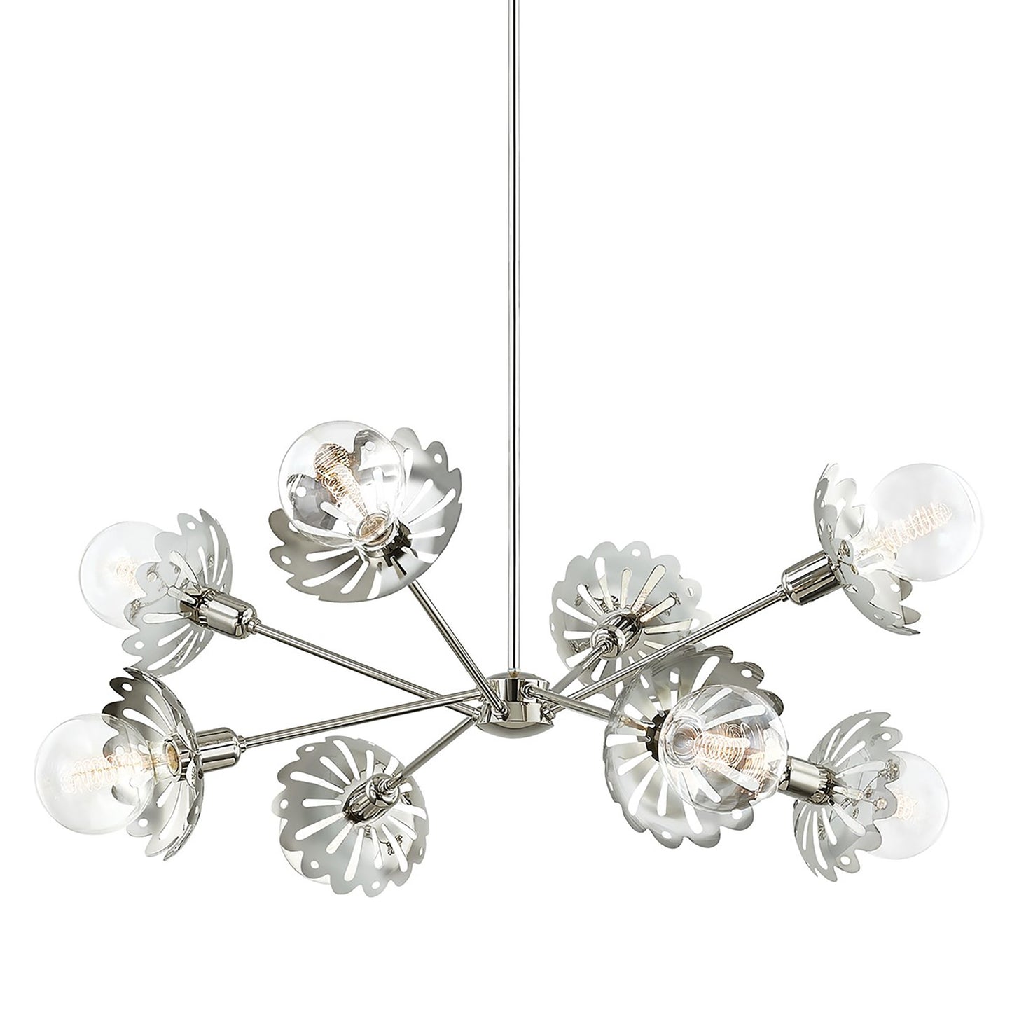 Alyssa Chandelier in Polished Nickel.