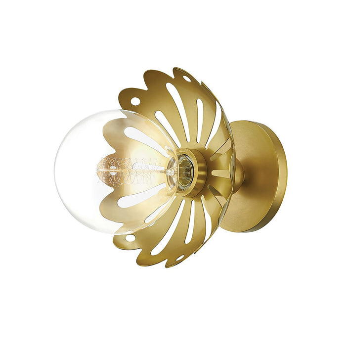 Alyssa Wall Light in Brass and Clear.