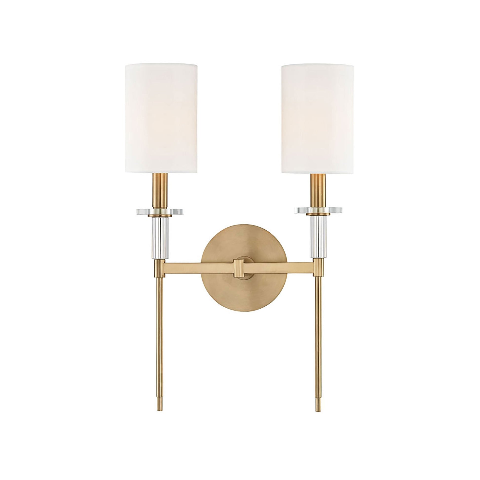 Amherst Wall Light in 2-Light/Aged Brass.