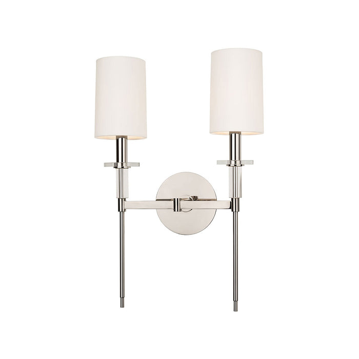 Amherst Wall Light in 2-Light/Polished Nickel.