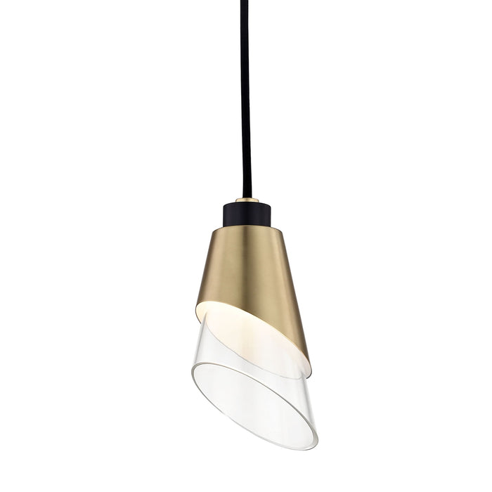 Angie Pendant Light in Aged Brass / Black.