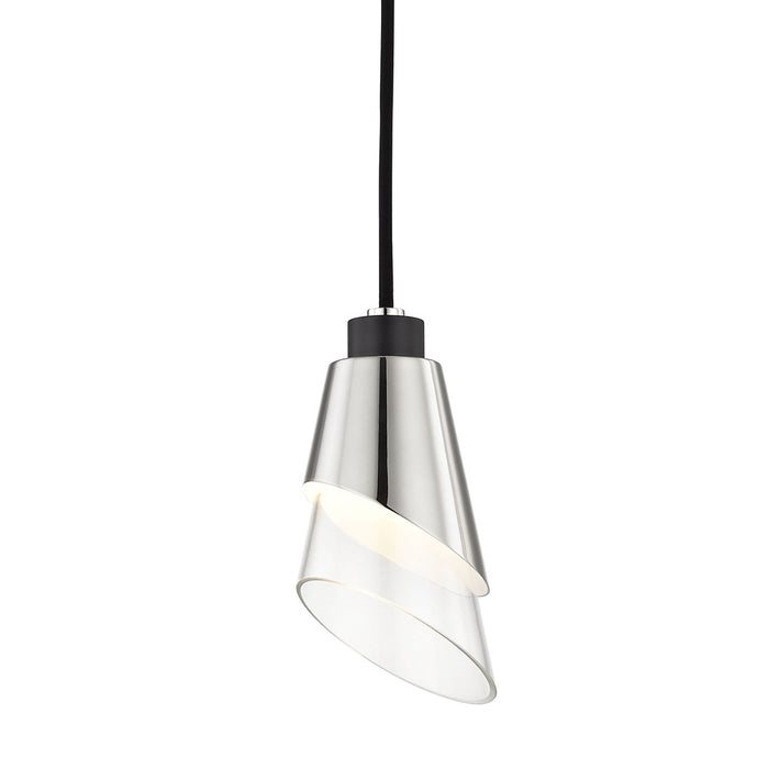Angie Pendant Light in Polished Nickel / Black.