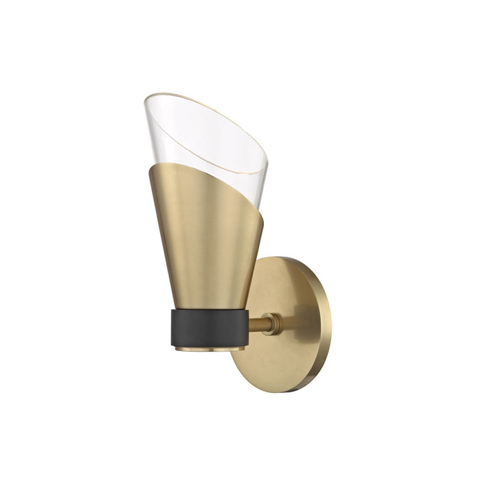 Angie Wall Light in Aged Brass / Black (1-Light).