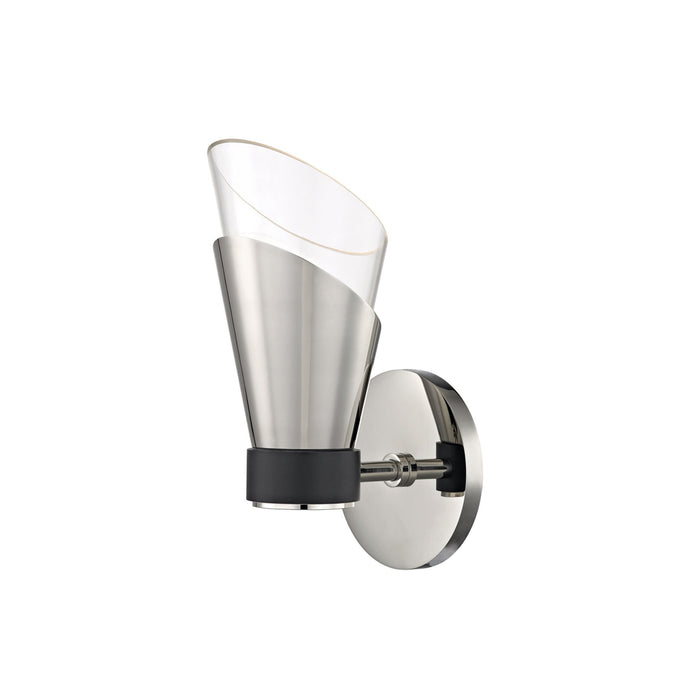 Angie Wall Light in Polished Nickel / Black (1-Light).