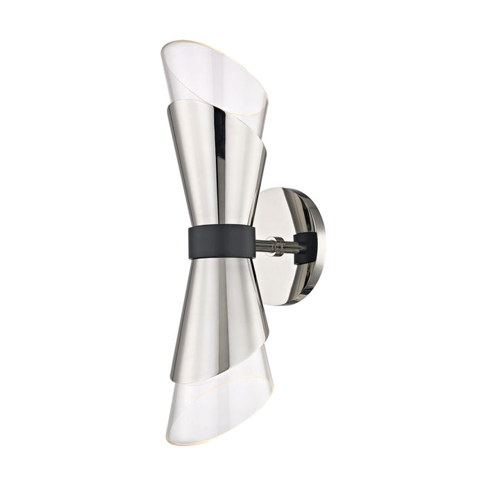 Angie Wall Light in Polished Nickel / Black (2-Light).