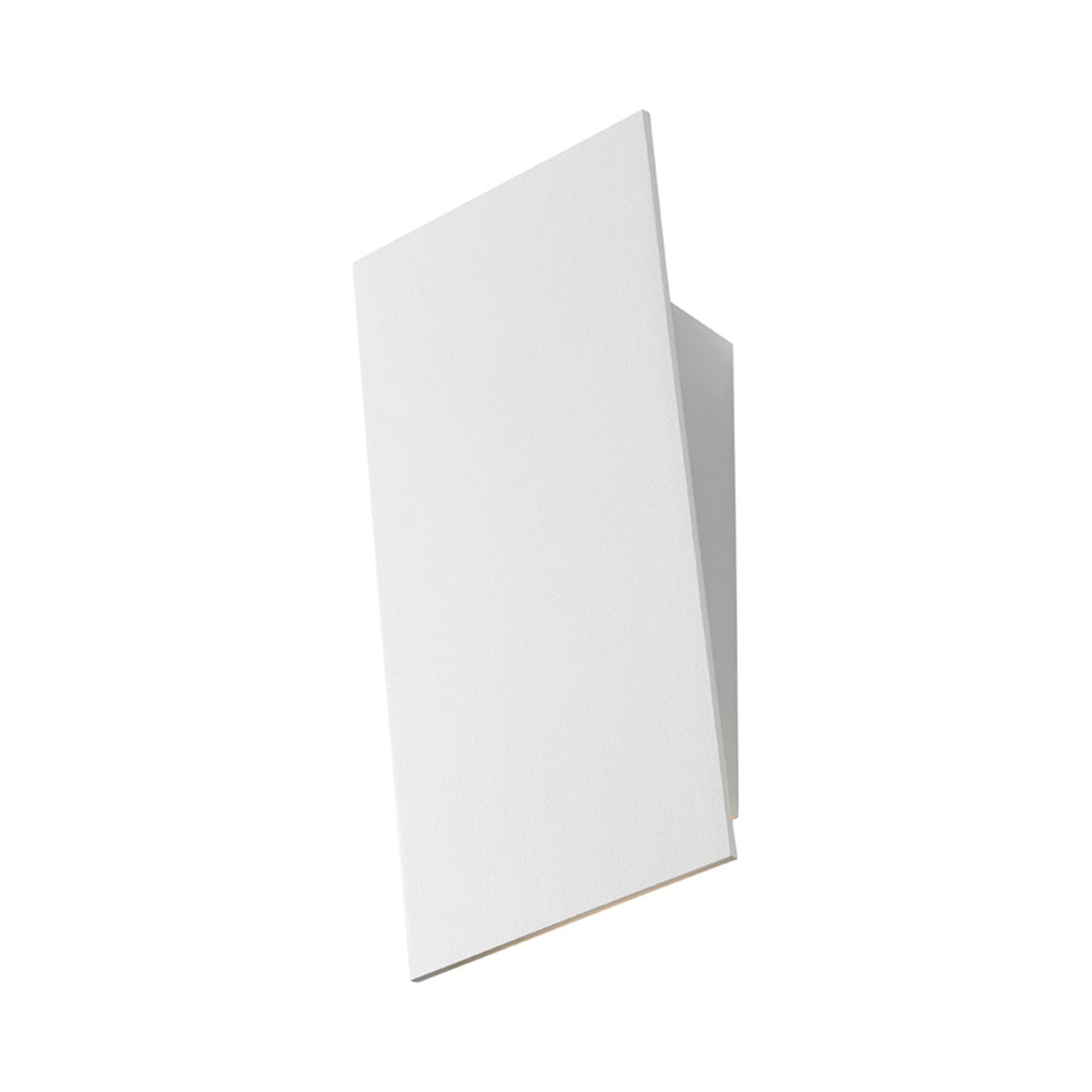 Angled Plane LED Outdoor Wall Light in Textured White (Small/Uplight).