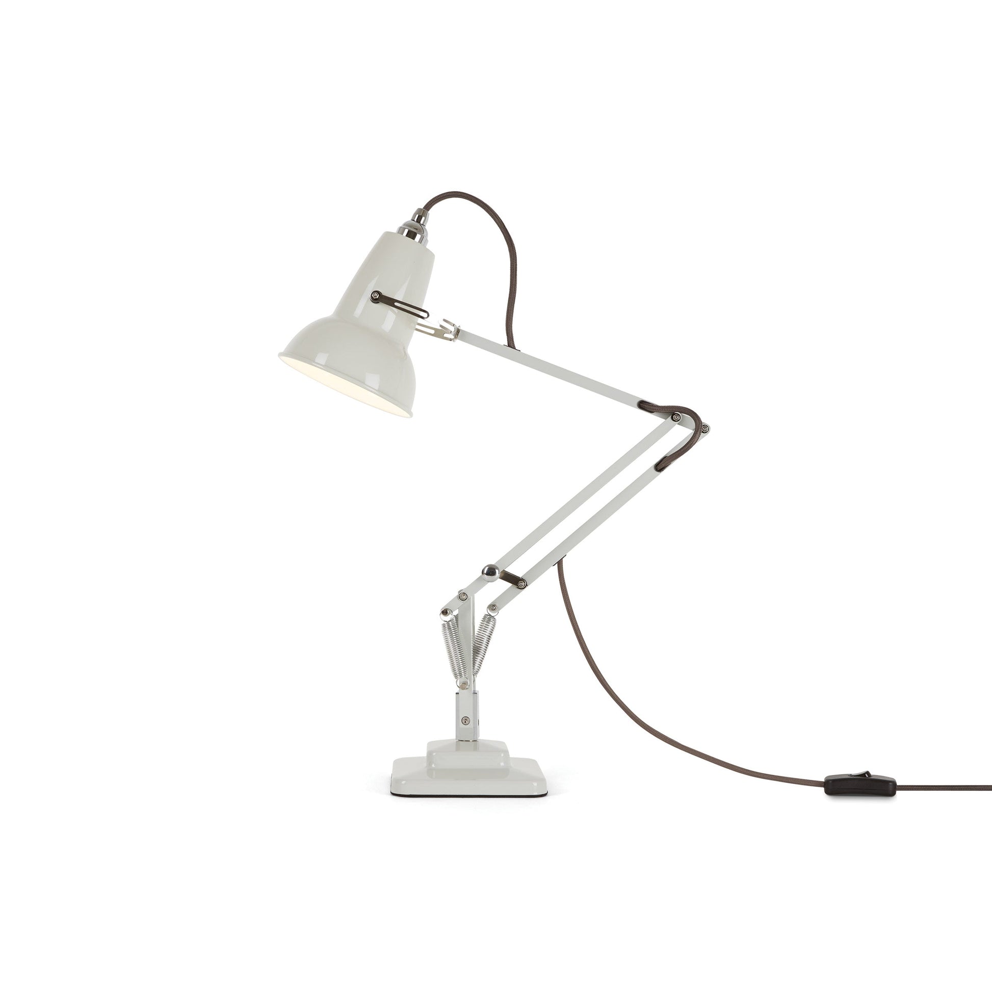 Original 1227 Desk Lamp in Linen White/Chrome (Small/Standard Desk Base).