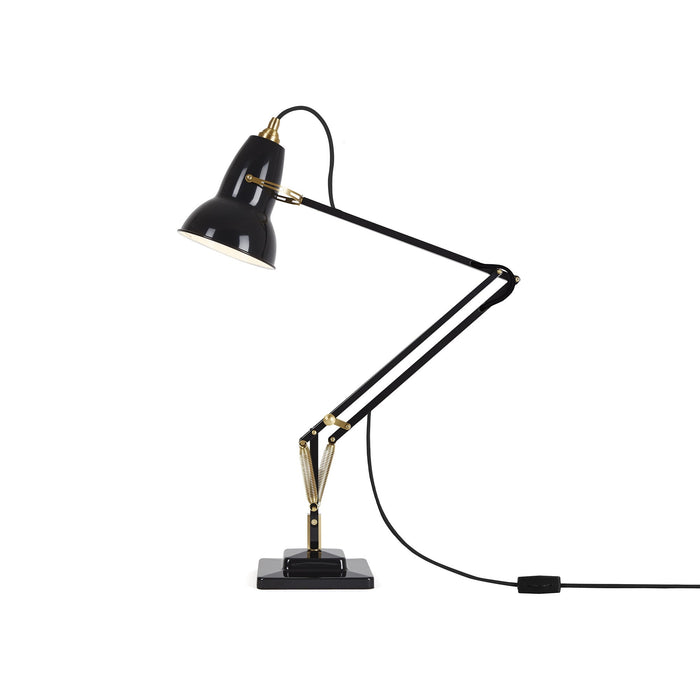 Original 1227 Desk Lamp in Gloss Jet Black/Brass (Medium/Standard Desk Base).