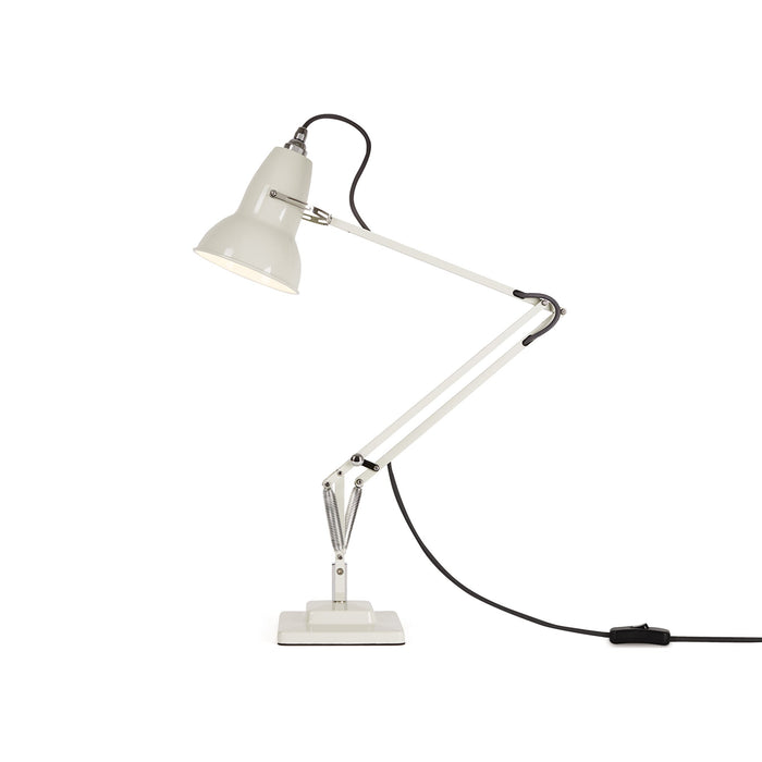 Original 1227 Desk Lamp in Linen White/Chrome (Medium/Standard Desk Base).