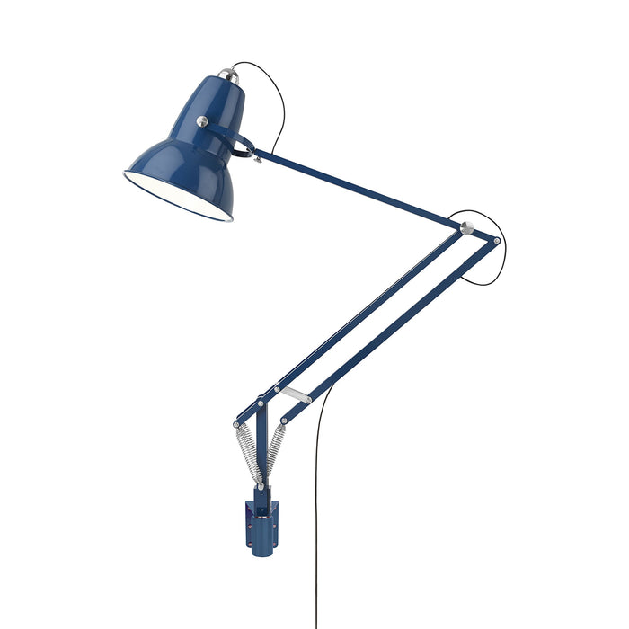 Original 1227 Desk Lamp in Marine Blue/Chrome (Large/Wall Bracket).