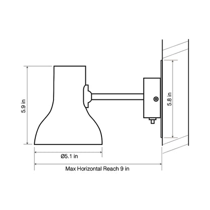 Type 75 Wall Light - line drawing.