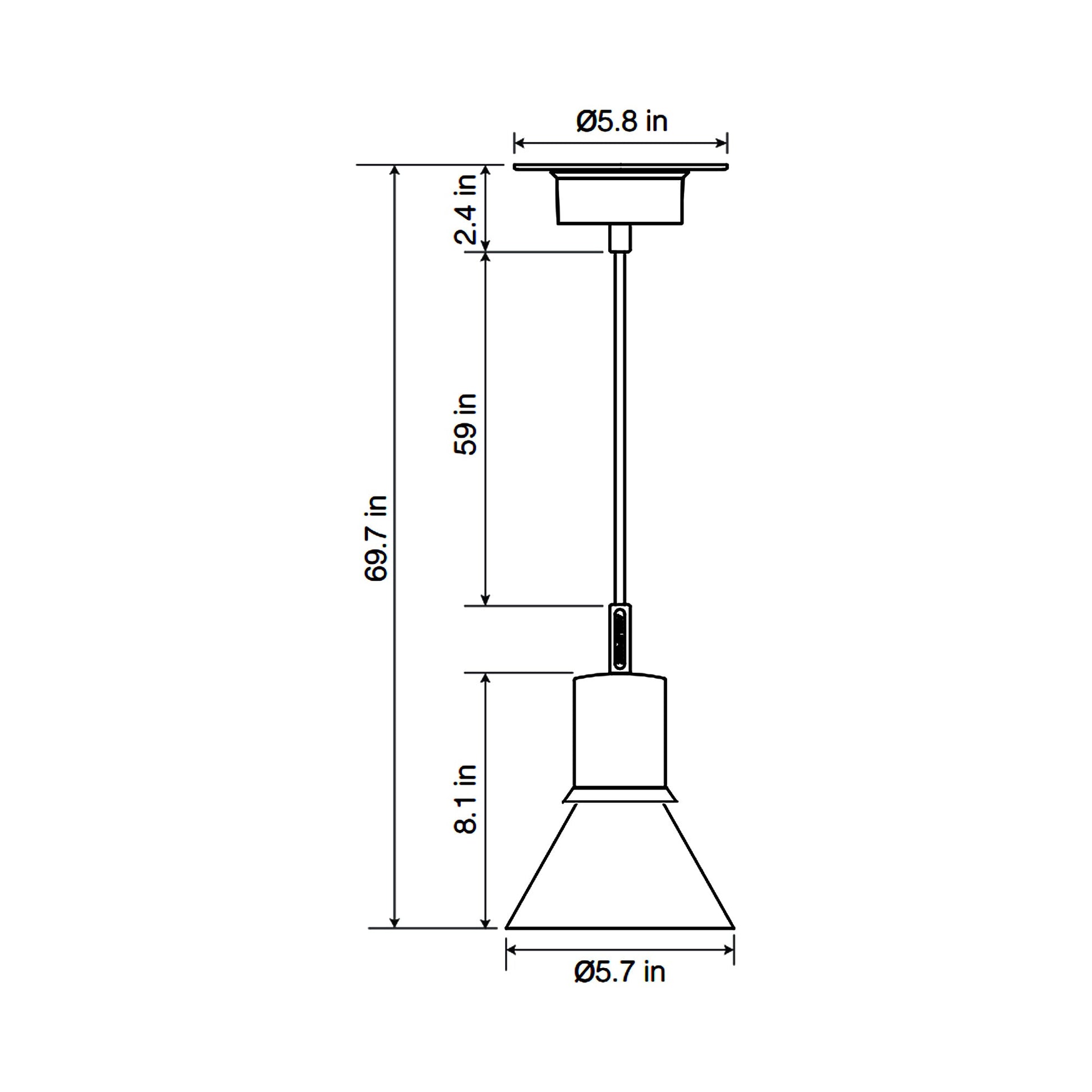 Type 80 Pendant Light - line drawing.
