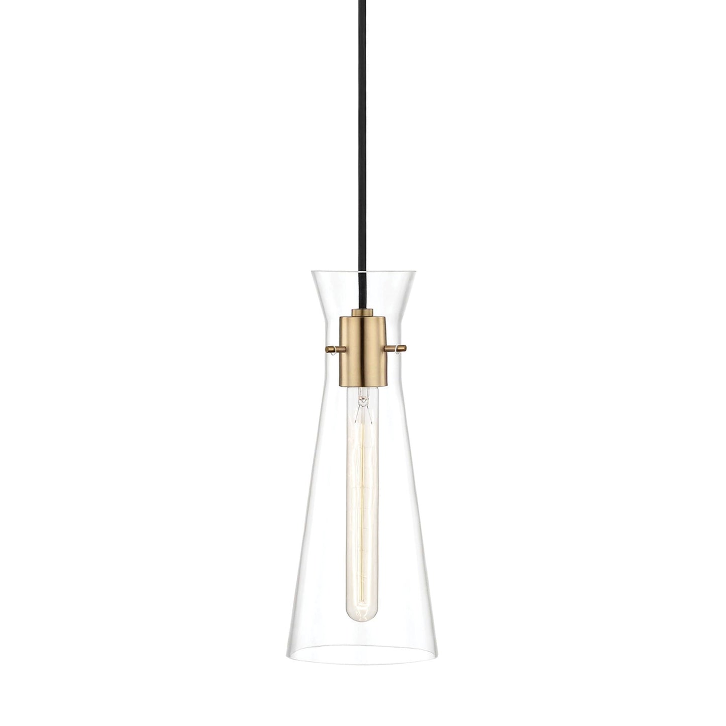 Anya Pendant Light in Aged Brass.