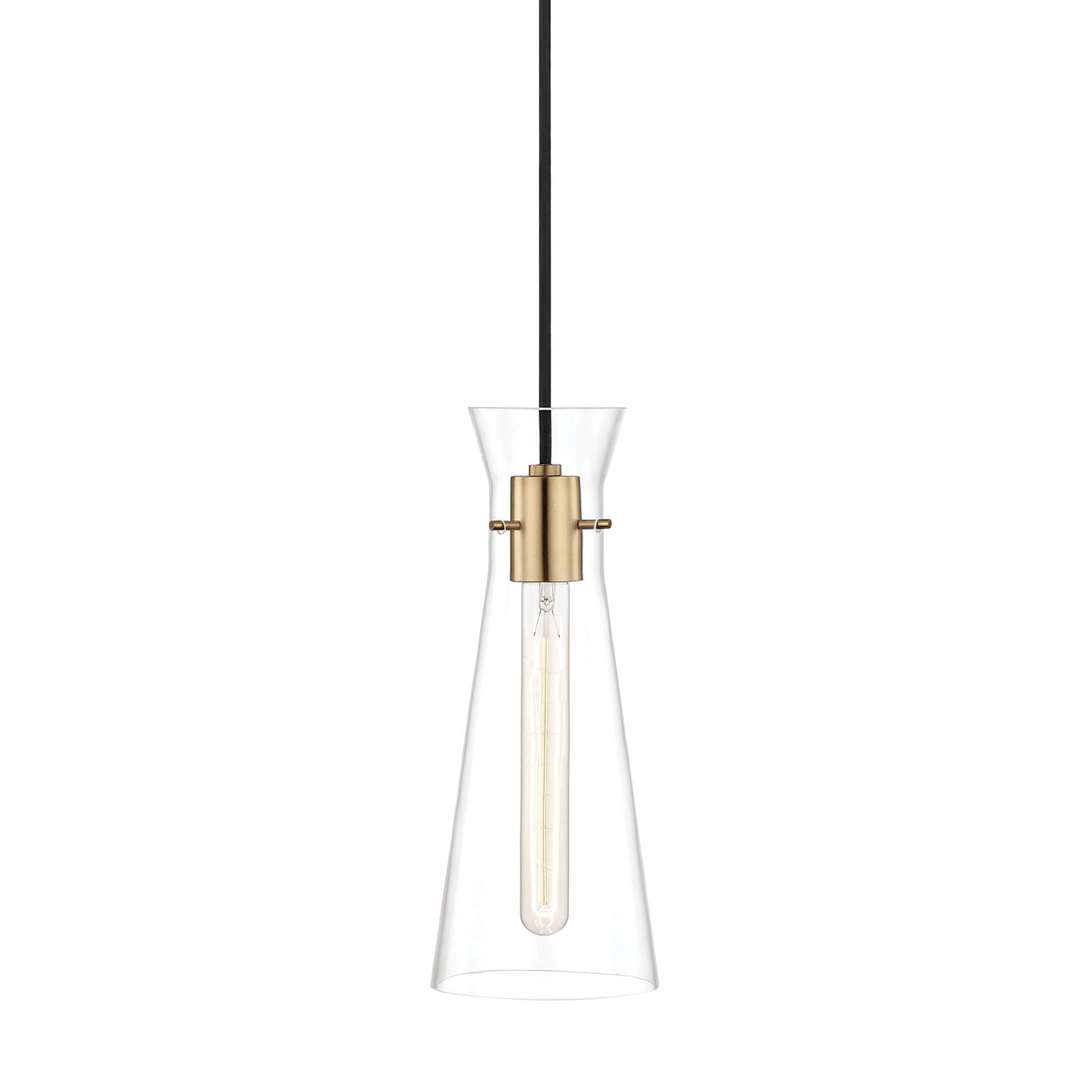 Anya Pendant Light in Aged Brass.