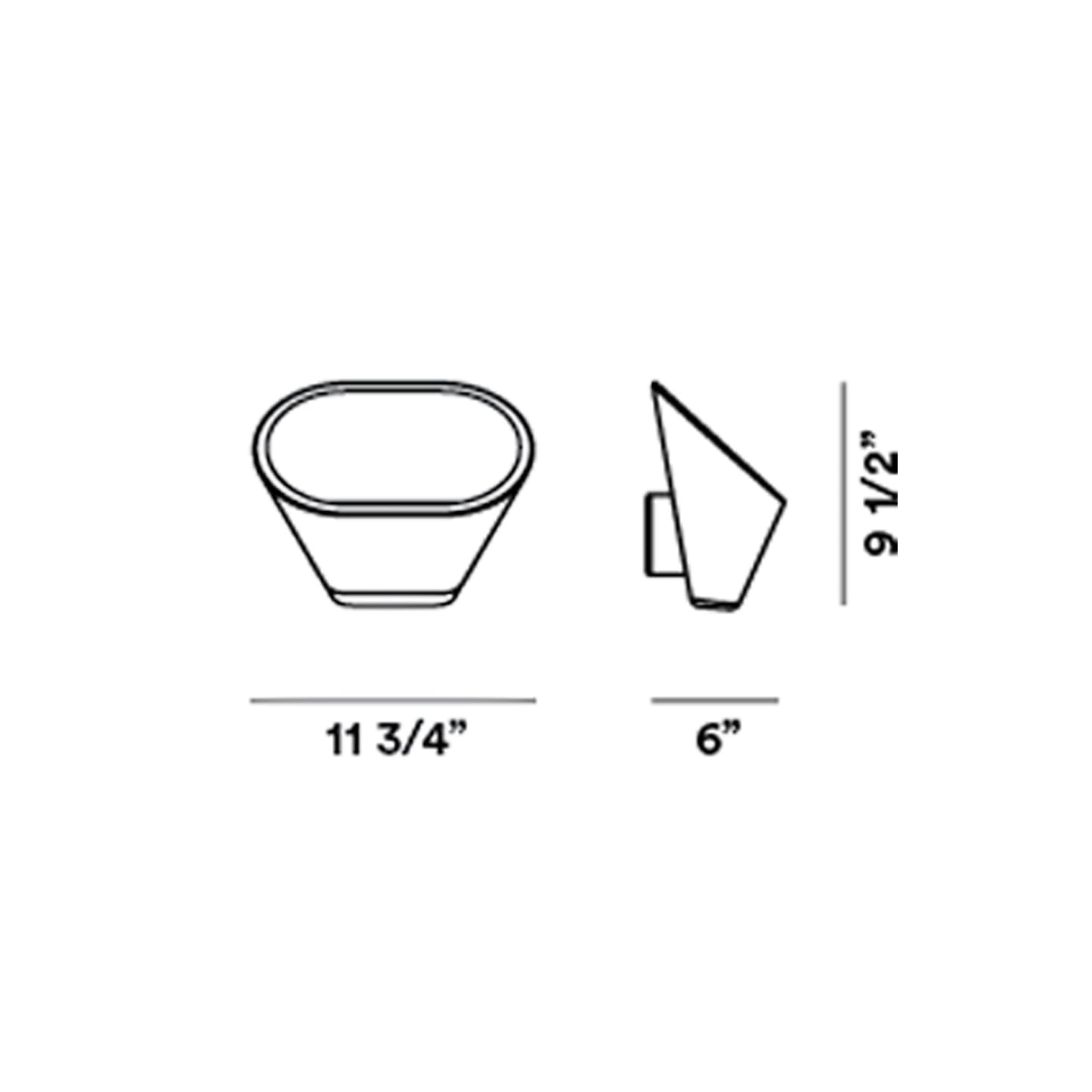 Aplomb LED Wall Light - line drawing.