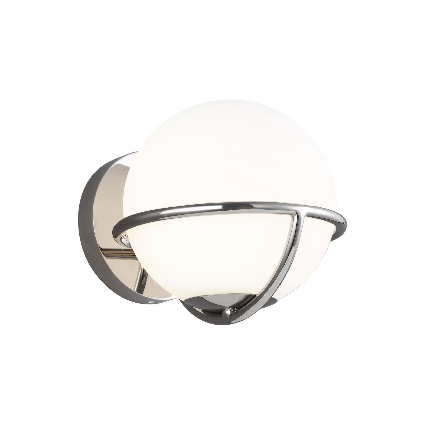 Apollo Bath Wall Light in Polished Nickel.