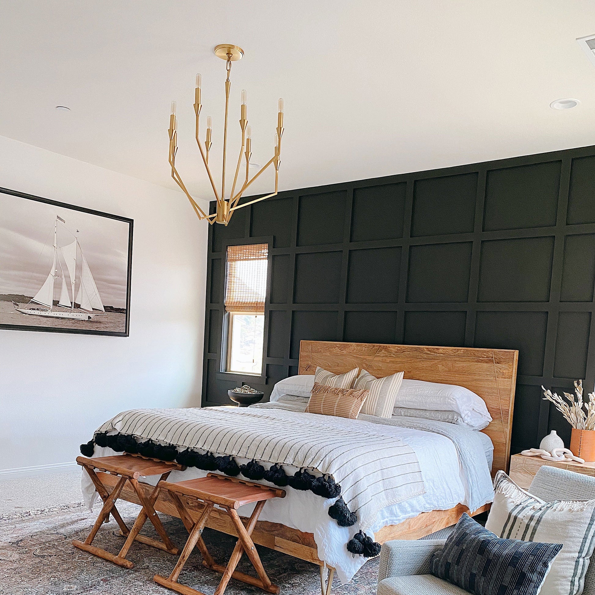 Archie Chandelier in bedroom.